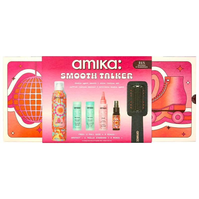 Amika Smooth Talker Double Agent Straightening Blow Dry Brush Hair Set